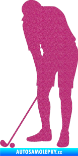 Samolepka Golfista 007 levá Ultra Metalic růžová