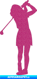 Samolepka Golfistka 014 levá Ultra Metalic růžová