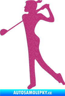 Samolepka Golfistka 016 levá Ultra Metalic růžová