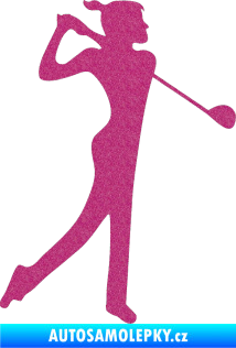 Samolepka Golfistka 016 pravá Ultra Metalic růžová