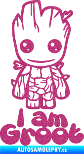 Samolepka Groot 001 levá s nápisem Ultra Metalic růžová