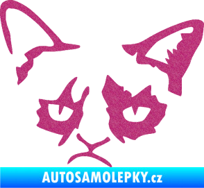 Samolepka Grumpy cat 001 levá Ultra Metalic růžová