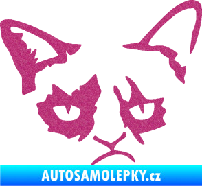 Samolepka Grumpy cat 001 pravá Ultra Metalic růžová