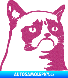 Samolepka Grumpy cat 002 pravá Ultra Metalic růžová