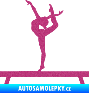 Samolepka Gymnastka 003 levá kladina Ultra Metalic růžová