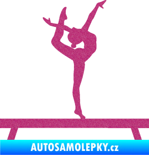 Samolepka Gymnastka 003 pravá kladina Ultra Metalic růžová