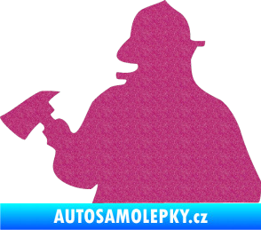 Samolepka Hasič 004 levá Ultra Metalic růžová
