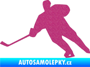 Samolepka Hokejista 014 levá Ultra Metalic růžová