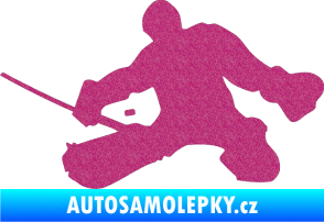 Samolepka Hokejista 015 levá brankář Ultra Metalic růžová