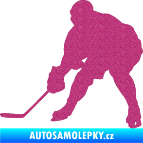 Samolepka Hokejista 016 levá Ultra Metalic růžová