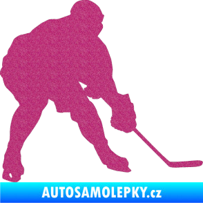 Samolepka Hokejista 016 pravá Ultra Metalic růžová