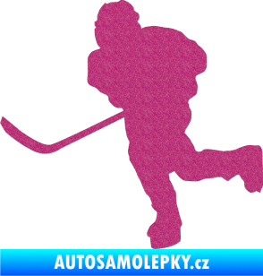 Samolepka Hokejista 017 levá Ultra Metalic růžová
