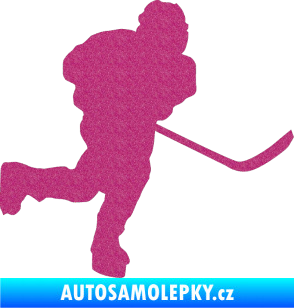 Samolepka Hokejista 017 pravá Ultra Metalic růžová