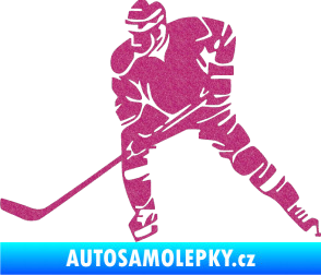 Samolepka Hokejista 026 levá Ultra Metalic růžová