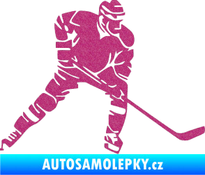 Samolepka Hokejista 026 pravá Ultra Metalic růžová