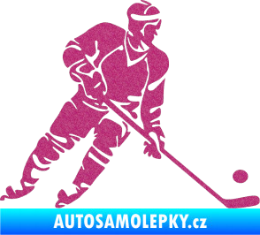Samolepka Hokejista 027 pravá Ultra Metalic růžová