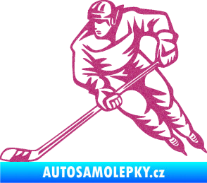 Samolepka Hokejista 030 levá Ultra Metalic růžová