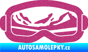 Samolepka I love snow brýle pravá Ultra Metalic růžová