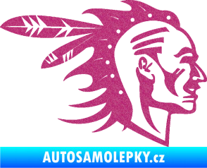 Samolepka Indián 003 pravá Ultra Metalic růžová