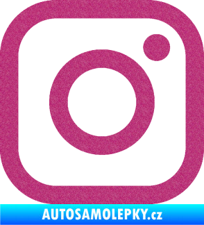 Samolepka Instagram logo Ultra Metalic růžová