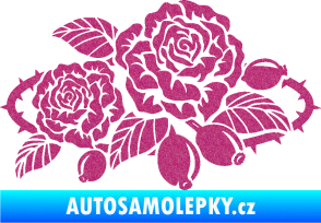 Samolepka Interiér 004 pravá růže šípková Ultra Metalic růžová