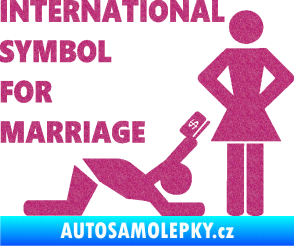 Samolepka International symbol for marriage Ultra Metalic růžová