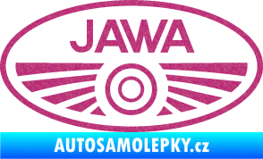 Samolepka Jawa logo Ultra Metalic růžová