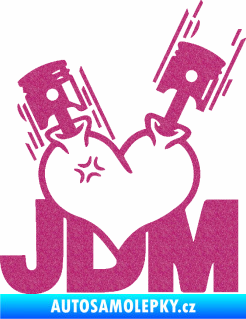 Samolepka JDM heart  Ultra Metalic růžová