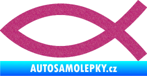 Samolepka Jesus rybička 002 křesťanský symbol Ultra Metalic růžová