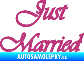 Samolepka Just Married 005 Ultra Metalic růžová