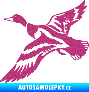 Samolepka Kachna divoká 001 levá kačer Ultra Metalic růžová