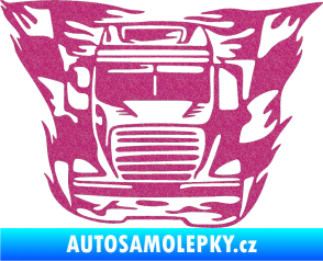 Samolepka Kamion 001 nákladní auto Ultra Metalic růžová