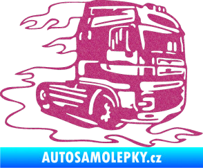 Samolepka Kamion 003 pravá nákladní auto Ultra Metalic růžová