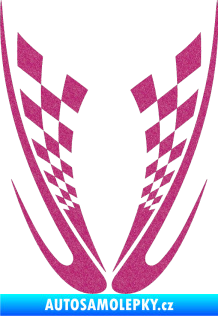 Samolepka Kapota 005 šachovnice Ultra Metalic růžová