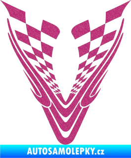Samolepka Kapota 027 šachovnice Ultra Metalic růžová