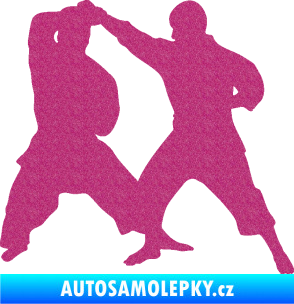Samolepka Karate 013 pravá souboj Ultra Metalic růžová