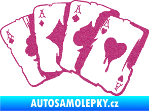 Samolepka Karty 004 Ultra Metalic růžová