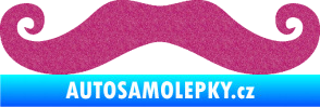 Samolepka Knír 001 movember, moustache styl Ultra Metalic růžová
