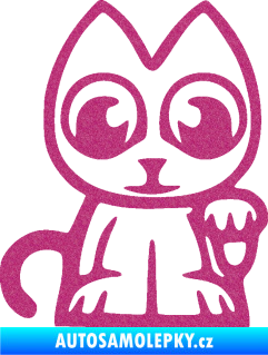 Samolepka Kočička lucky cat JDM pravá Ultra Metalic růžová