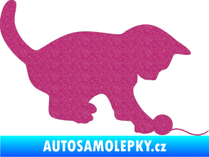 Samolepka Kočka 002 pravá Ultra Metalic růžová