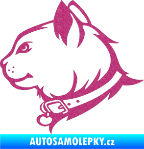 Samolepka Kočka 003 levá Ultra Metalic růžová