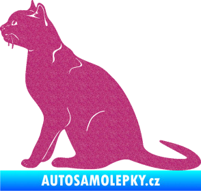 Samolepka Kočka 021 levá Ultra Metalic růžová