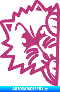 Samolepka Kočka 026 levá kuk Ultra Metalic růžová