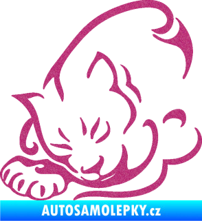 Samolepka Kočka 030 levá Ultra Metalic růžová