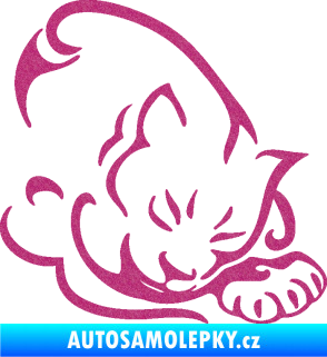 Samolepka Kočka 030 pravá Ultra Metalic růžová