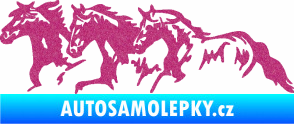 Samolepka Koníci 004 levá stádo Ultra Metalic růžová