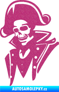 Samolepka Kostra pirát levá Ultra Metalic růžová