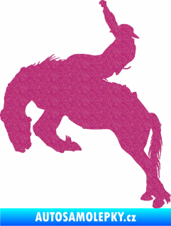 Samolepka Kovboj 001 levá rodeo na koni Ultra Metalic růžová