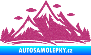 Samolepka Krajina hory 002 pravá Ultra Metalic růžová