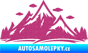 Samolepka Krajina hory 002 levá Ultra Metalic růžová